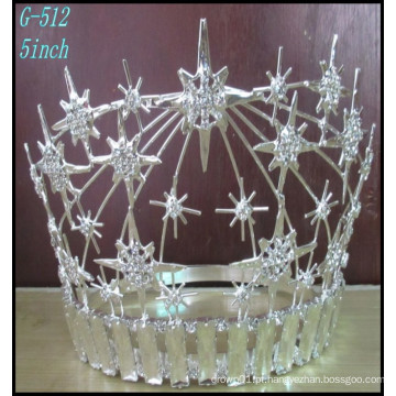 Pageant Casamento Jóias de Prata Tiara Grande Rhinestone Crown noiva por atacado Tiara Girls